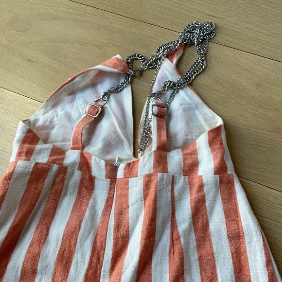 Orange and White striped Romper with chains - Picture 4 of 4
